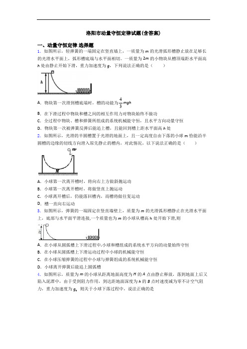 洛阳市动量守恒定律试题(含答案)