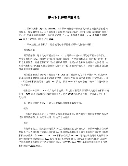 数码相机参数详解精选