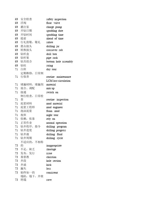 石油钻井英语单词表