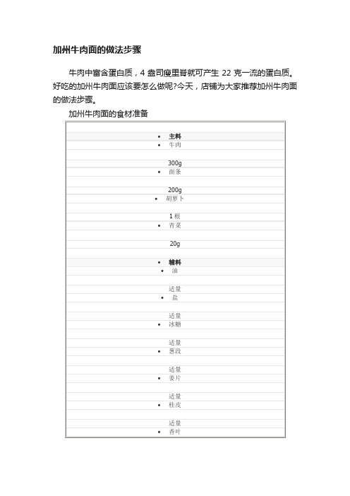 加州牛肉面的做法步骤