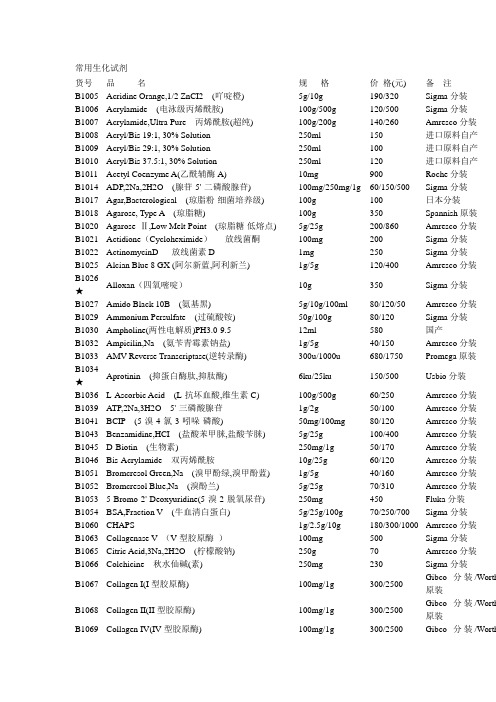常用生化试剂