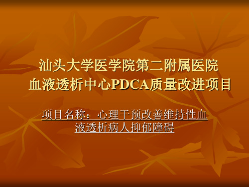 血透中心PDCA质量改进项目记录表