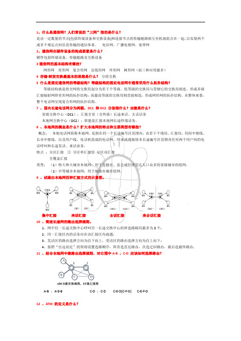 (完整版)现代通信网课后答案