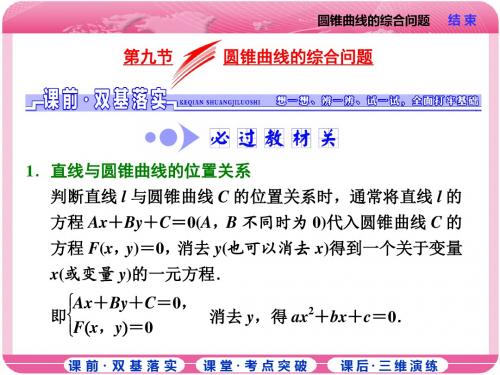第九节 圆锥曲线的综合问题
