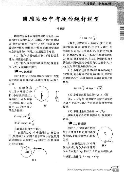 圆周运动中有趣的绳杆模型