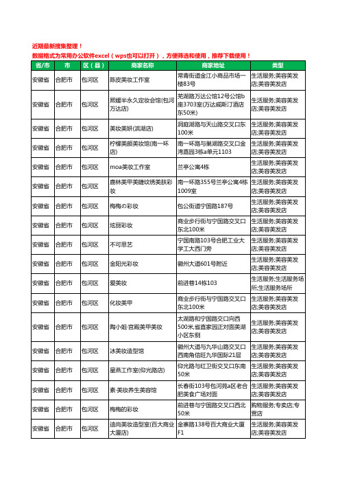 2020新版安徽省合肥市包河区彩妆工商企业公司商家名录名单黄页联系方式大全45家