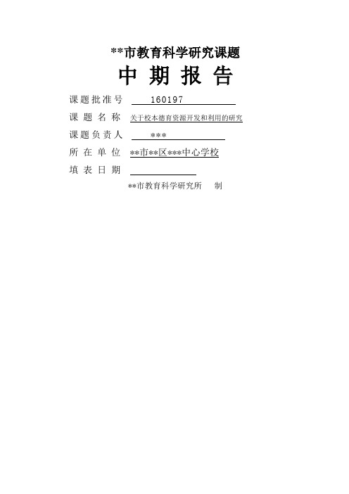 德育中期报告