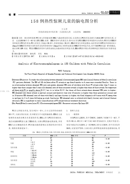 158例热性惊厥儿童的脑电图分析