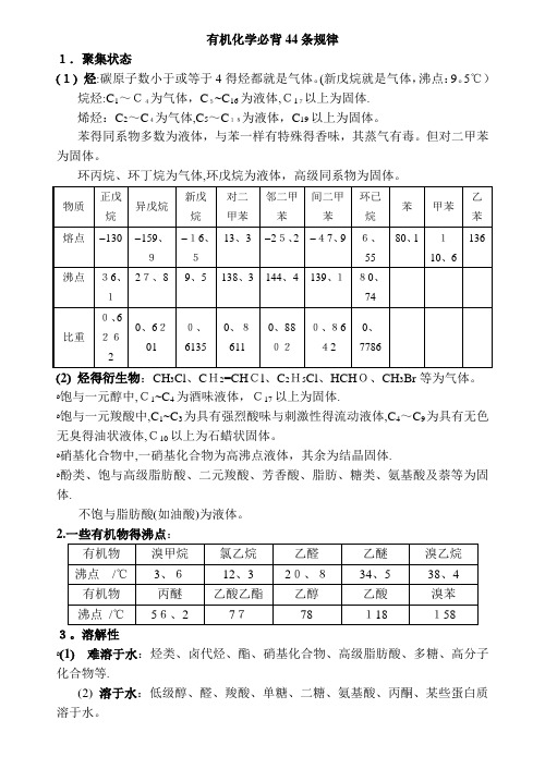 有机化学必背44条规律