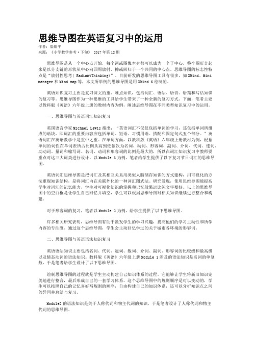 思维导图在英语复习中的运用