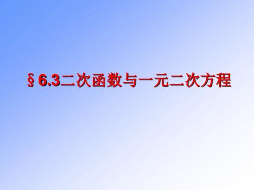 数学：6.3《二次函数与一元二次方程》课件5(苏科版九年级下)(201908)