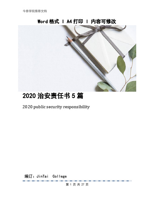 2020治安责任书5篇