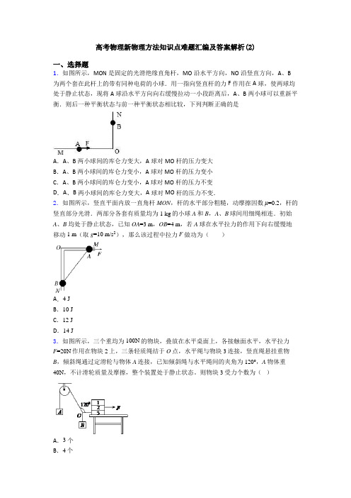 高考物理新物理方法知识点难题汇编及答案解析(2)