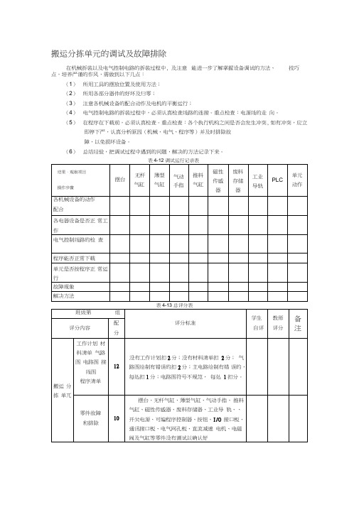 搬运分拣单元的调试及故障排除