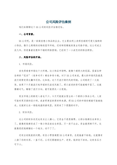 公司风险评估案例