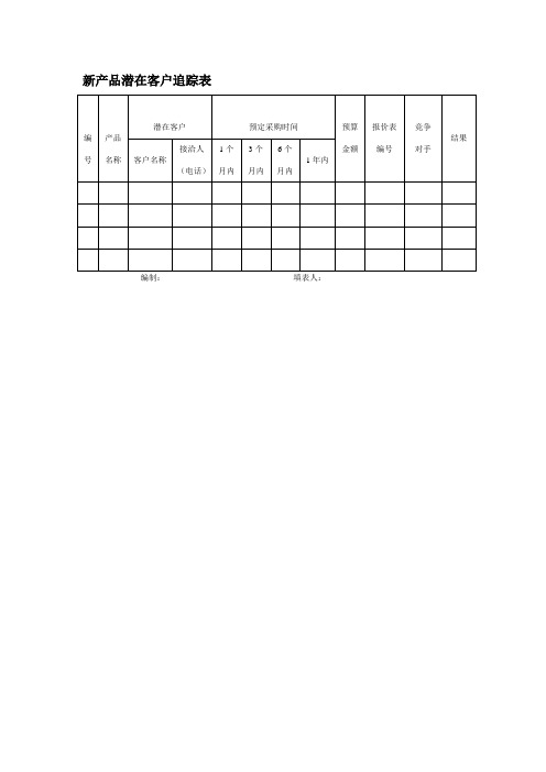 新产品潜在客户追踪表(doc格式)