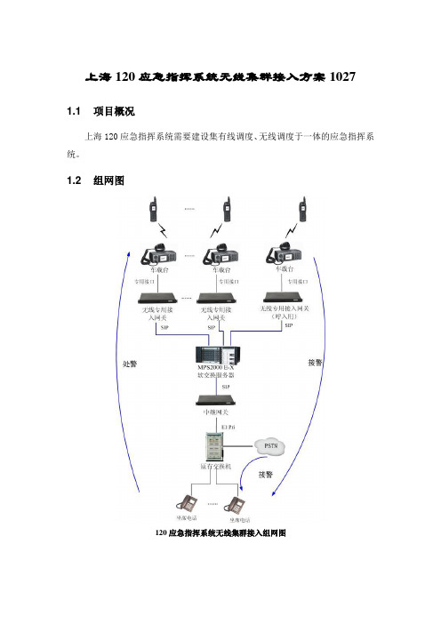 上海120应急指挥系统无线集群接入方案1027