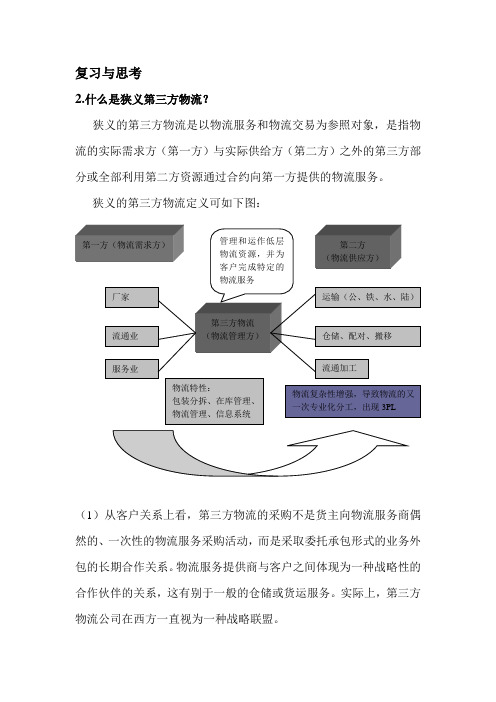 第三方物流第一章课后作业