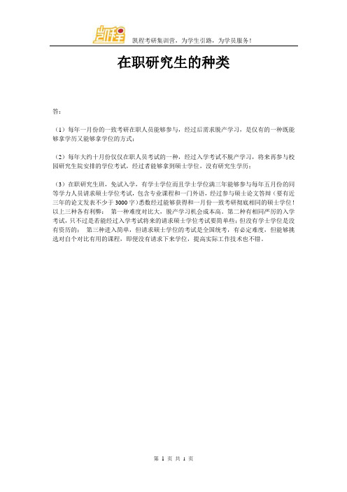 在职研究生的种类