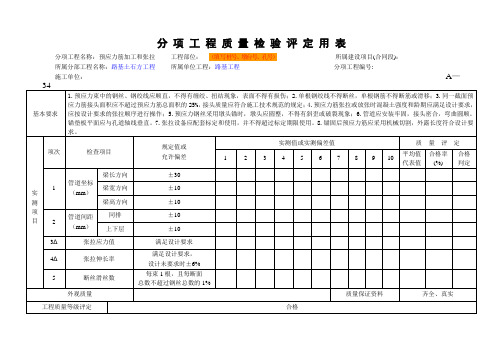 jtgf80-2017公路工程质量检验评定标准 新评定表预应力筋加工和张拉