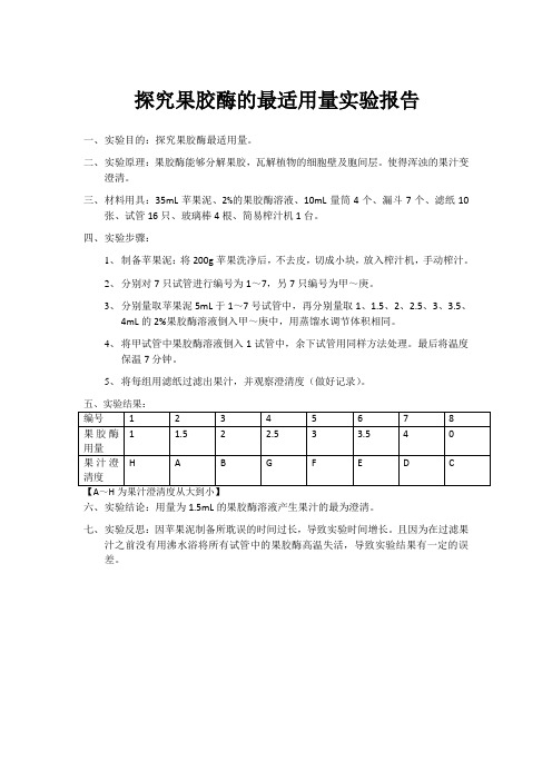 探究果胶酶的最适用量实验报告