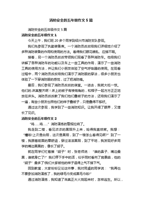 消防安全的五年级作文5篇