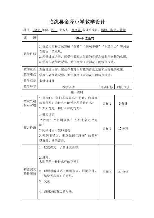 种一片太阳花