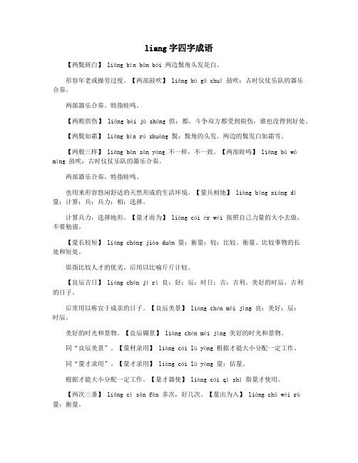 liang字四字成语