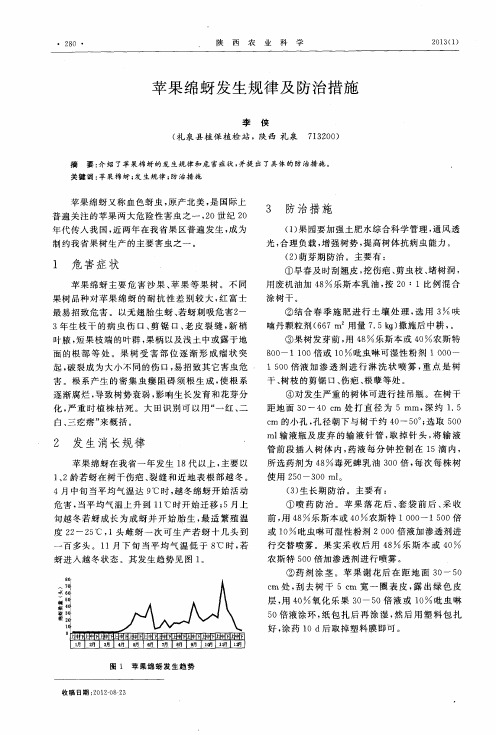 苹果绵蚜发生规律及防治措施