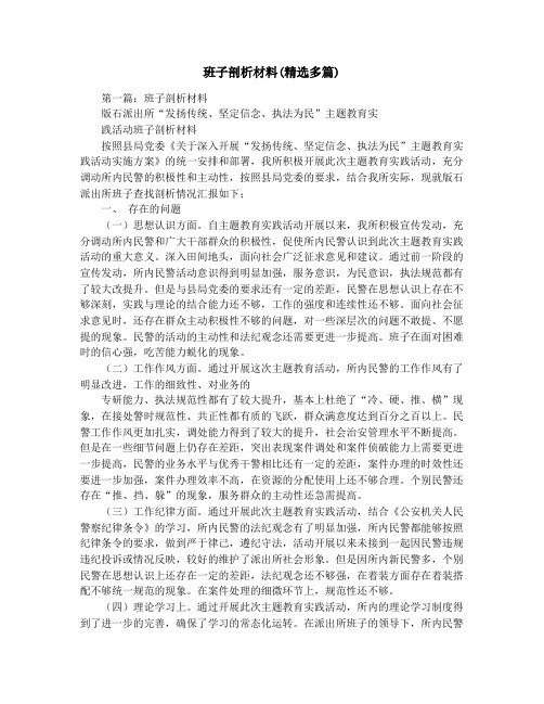 班子剖析材料(精选多篇)