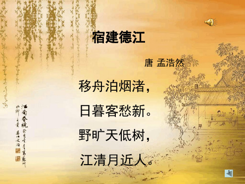 宿建德江译文注释赏析【唐】孟浩然课堂
