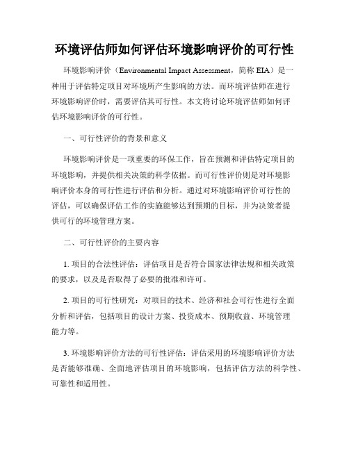 环境评估师如何评估环境影响评价的可行性