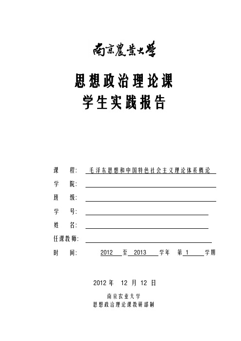 2012-思政课实践报告表(学生用)