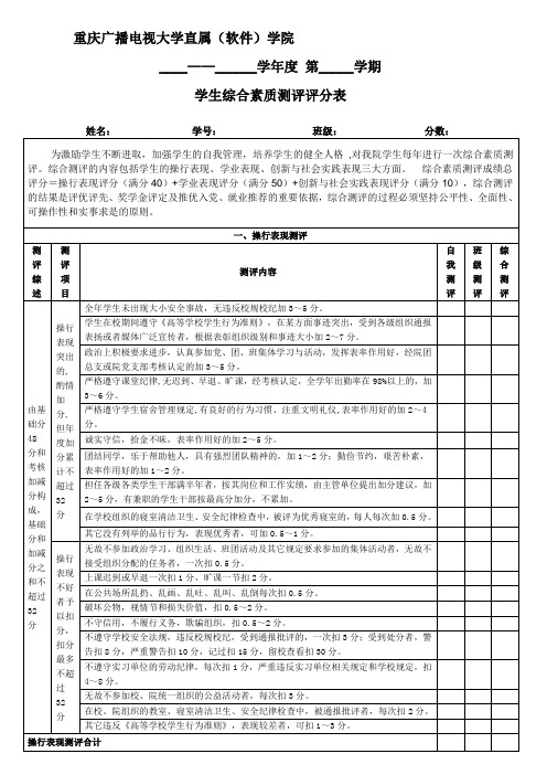 综合测评电子版本