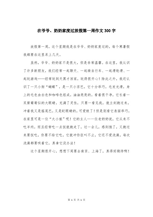在爷爷、奶奶家度过放假第一周作文300字