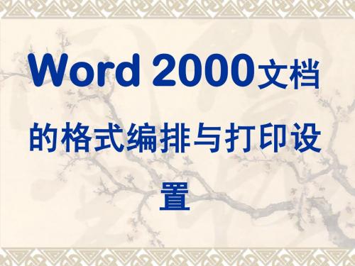 Word%202000文档的格式编排与打印