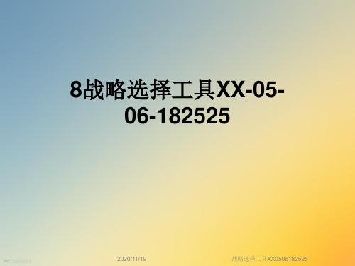 战略选择工具XX0506182525