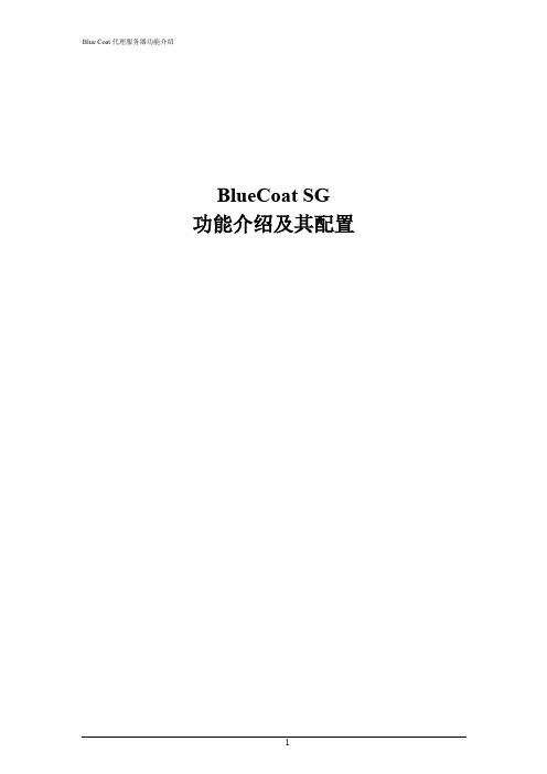 Bluecoat SG功能介绍及其配置V3