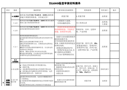 TS审核需要准备资料清单