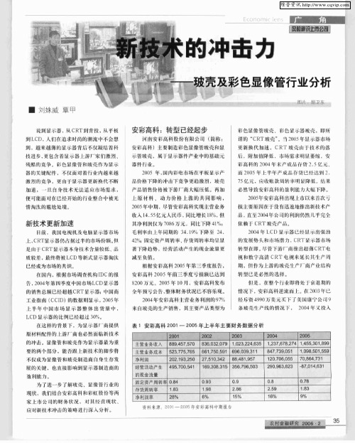 新技术的冲击力——玻壳及彩色显像管行业分析