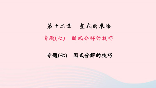 数学八年级上册专题复习7因式分解的技巧课件 华东师大版