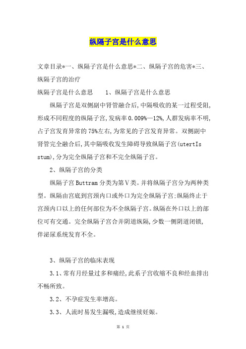 纵隔子宫是什么意思