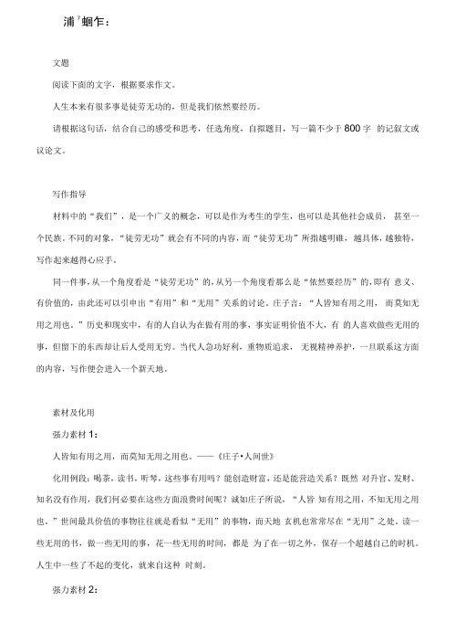 高考作文模拟写作:人生本来有很多事是徒劳无功的,但是我们依然要经历