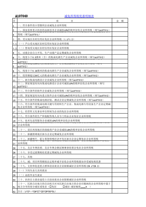 企业所得税年度纳税申报表(2017版)