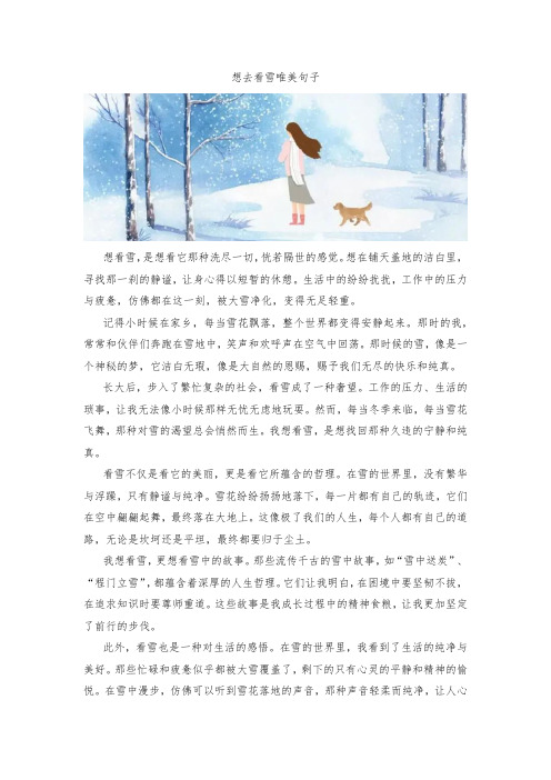 想去看雪唯美句子