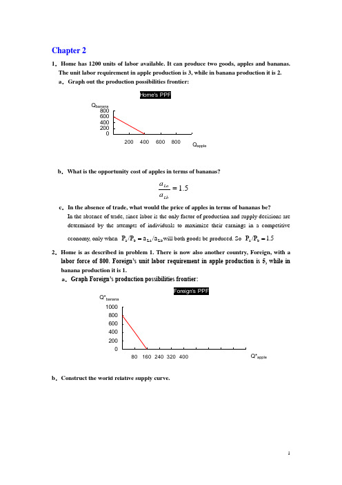 克鲁格曼国际经济学答案(1)