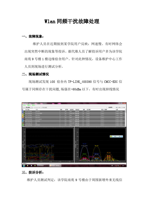 Wlan同频干扰故障处理