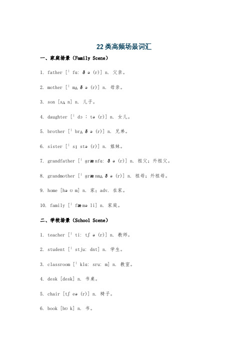 22类高频场景词汇