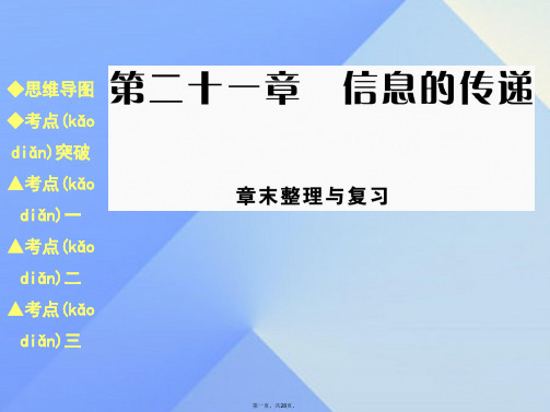 九年级物理全册21信息的传递章末整理与复习教学课件(新版)新人教版