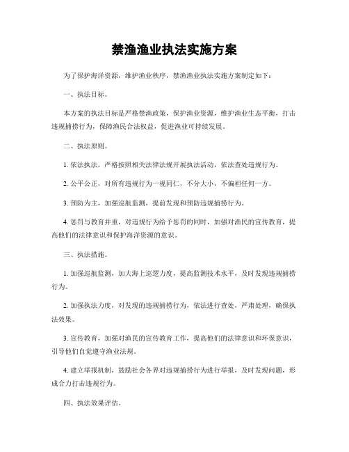 禁渔渔业执法实施方案